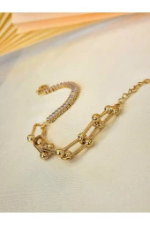 Su Yolu Tiffany Model Altın Kaplma Gold Bileklik thumbnail 1