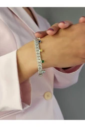 Zirkon Renkli Taşlı Kelepçe Bileklik thumbnail 2