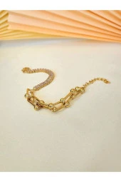Su Yolu Tiffany Model Altın Kaplma Gold Bileklik thumbnail 2