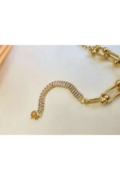 Su Yolu Tiffany Model Altın Kaplma Gold Bileklik thumbnail 4
