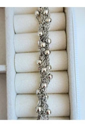 Top Zincir Model Örme Çelik Zincir Uzun Konsept Silver Renk Kolye thumbnail 2
