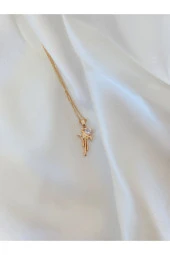 Altın Kaplama Emo Uzay Damla Figürlü Çelik Kolye thumbnail 1