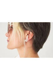 Abiye Altın Kaplama Sallantılı Kulak Küpesi thumbnail 4