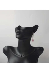 Pembe Taşlı 4'lü Gümüş Renkli Küpe thumbnail 1