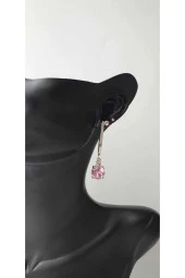 Pembe Taşlı 4'lü Gümüş Renkli Küpe thumbnail 4