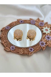 Midye İstiridye Figürlü Altın Kaplama Gold Renk Çelik Küpe thumbnail 2