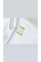 3'lü Yunus Çiçek Figürlü Atın Kaplama Çelik Küpe thumbnail 1