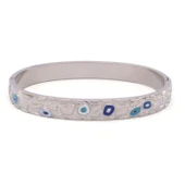 Çelik Kelepçe Bileklik Nazar Boncuklu Model BLZ-518 thumbnail 1