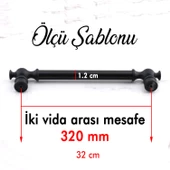 Arya 320 mm Siyah Kulp Mobilya Mutfak Metal Dolabı Çekmece Dolap Kapak Kulpları Kulbu Kulpu 320 mm - 2