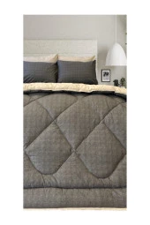 Alla Turca Lux Uyku Seti-Çift Kişilik-Lastikli Çarşaflı 4 Yastık Kılıflı-Özel Çantada Antrasit/krem - 3