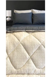 Alla Turca Lux Uyku Seti-Çift Kişilik-Lastikli Çarşaflı 4 Yastık Kılıflı-Özel Çantada Antrasit/krem - 9