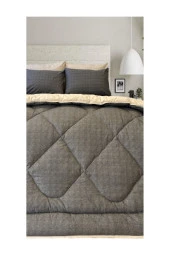 Alla Turca Lux Uyku Seti-Çift Kişilik-Lastikli Çarşaflı 4 Yastık Kılıflı-Özel Çantada Antrasit/krem - 10