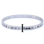 Çelik Kelepçe Bileklik Roma Rakamlı Model BLZ-413 thumbnail 6
