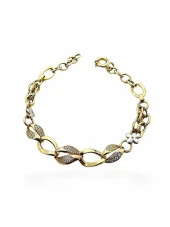 Günlük Hallow Zincir Yoncalı Altın Bileklik thumbnail 1