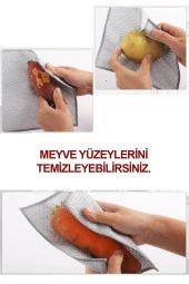 Dish | 10''Lu İnox Çift Katmanlı Çizmez Paslanmaz Yeni Nesil Çok Amaçlı Bulaşık Teli Çelik Ovalama Teli thumbnail 3