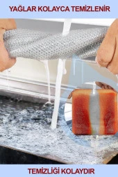 Dish | 10''Lu İnox Çift Katmanlı Çizmez Paslanmaz Yeni Nesil Çok Amaçlı Bulaşık Teli Çelik Ovalama Teli thumbnail 4