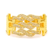 Kaburga Bilezik 22 Ayar Altın Kaplama Kelepçe KB-113 thumbnail 1