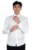 Cengiz İnler Gizli Düğme Ata Yaka Slimfit Damatlık - 7