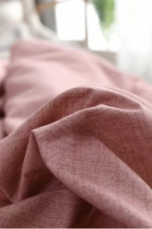 Çift Kişilik Ranforce Çift Taraflı Nevresim Takımı -Düz Battal Çarşaflı Pudra-Gri - 3