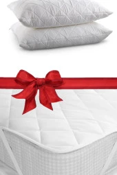 Alla Turca 2 adet Kapitone Yastık Alezi Hediyeli Tek Kişilik Kapitone Alez - 1