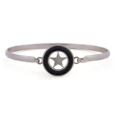 Çelik Kelepçe Bileklik Yıldız Detaylı BLZ-490 thumbnail 1