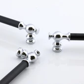 Arya 224 mm Krom Siyah Metal Mobilya Çekmece Mutfak Kapak Kulbu Dolap Dolabı Kulpları Kulpu 224 mm thumbnail 7