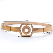 316l Çelik Rose Zirkon Tek Taşlı Spor Kelepçe - 4