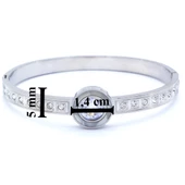 Çelik Kelepçe Bileklik Zirkon Taşlı BLZ-415 thumbnail 7