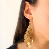 Altın Kaplama Küpe Sallantılı İmitasyon Reşatlı Model UNK-511 thumbnail 2