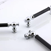 Arya 320 mm Krom Siyah Metal Mobilya Mutfak Çekmece Kapak Kulbu Dolap Dolabı Kulpları Kulpu 32 cm thumbnail 6