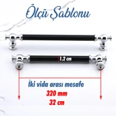 Arya 320 mm Krom Siyah Metal Mobilya Mutfak Çekmece Kapak Kulbu Dolap Dolabı Kulpları Kulpu 32 cm thumbnail 2