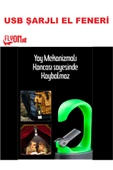 USB ŞARJLI EL FENERİ HEM FENER HEM ORTAM AYDINLATMA KANCALI FLAŞÖR KAMP , CEP , KAMP ÇANTASI ,LAMBA - 3