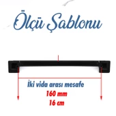 Gama 160 mm Siyah Kulp Metal Mobilya Çekmece Mutfak Dolap Dolabı Kapak Kulpları Kulbu Kulpu 16 cm - 3