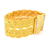 İmitasyon Trabzon Hasırı Altın Kaplama Örgü Kelepçe BLZ-108 thumbnail 4