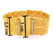 İmitasyon Trabzon Hasırı Altın Kaplama Örgü Kelepçe BLZ-108 thumbnail 3