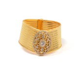 İmitasyon Trabzon Hasırı Altın Kaplama Zirkon Taşlı Kelepçe BLZ-146 - 1