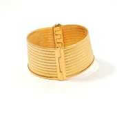 İmitasyon Trabzon Hasırı Altın Kaplama Zirkon Taşlı Kelepçe BLZ-146 - 3