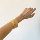 İmitasyon Trabzon Hasırı Altın Kaplama Zirkon Taşlı Kelepçe BLZ-146 - 4