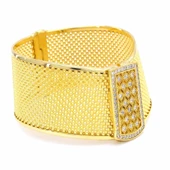 İmitasyon Trabzon Hasırı Altın Kaplama Zirkon Taşlı Kelepçe BLZ-202 thumbnail 5