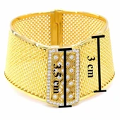 İmitasyon Trabzon Hasırı Altın Kaplama Zirkon Taşlı Kelepçe BLZ-202 thumbnail 7