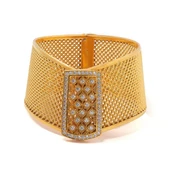 İmitasyon Trabzon Hasırı Altın Kaplama Zirkon Taşlı Kelepçe BLZ-202 thumbnail 1