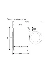 CGA142X0TR A Enerji Sınıfı 9 Kg 1200 Devir Çamaşır Makinesi Beyaz - 4