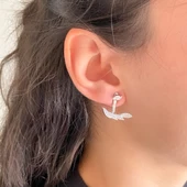 Çelik Taşlı Küpe Kulak Altı Model Küpe UNK-774 thumbnail 3