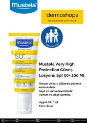 Mustela Yüksek Koruma Faktörlü Güneş Losyonu Tüm Aile İçin SPF50+ 200 ml - 1