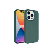 İphone 15 PRO Uyumlu İçi Kadife Süet Yumuşak Liquid Silikon Lansman Kılıf KOYU YEŞİL - 1