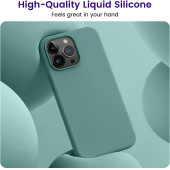 İphone 15 PRO Uyumlu İçi Kadife Süet Yumuşak Liquid Silikon Lansman Kılıf AÇIK YEŞİL - 2
