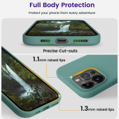 İphone 15 PRO Uyumlu İçi Kadife Süet Yumuşak Liquid Silikon Lansman Kılıf AÇIK YEŞİL - 4