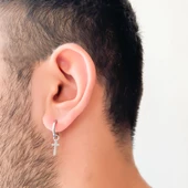 Erkek Çelik Küpe Haç ModelUNK-479 thumbnail 2