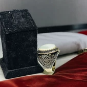 Sedef Taşlı 925 Ayar Gümüş Erkek Yüzük - 1