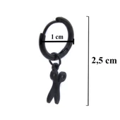 Erkek Çelik Küpe Siyah Makas Model UNK-488 thumbnail 3